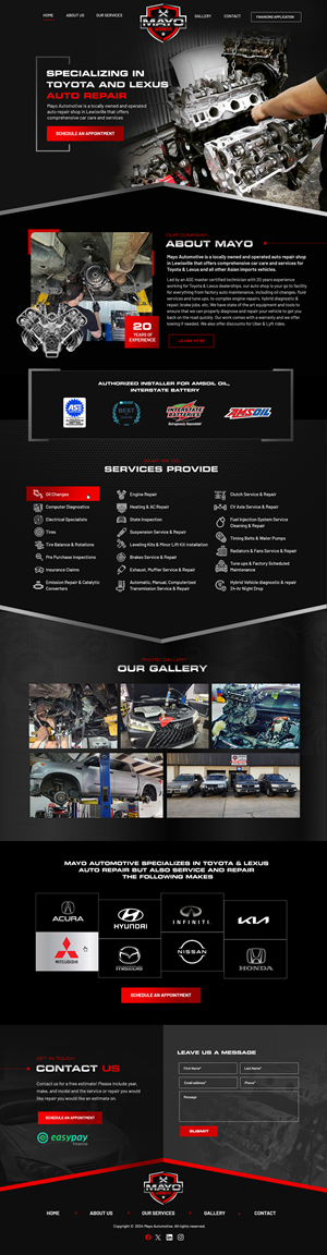 Web Design par Blue Sparrow pour Mayo Automotive LLC | Design : #32383653