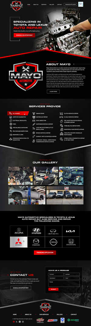 Web Design par Blue Sparrow pour Mayo Automotive LLC | Design : #32388033