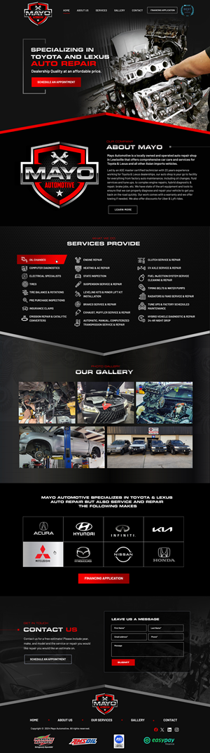 Web Design par Blue Sparrow pour Mayo Automotive LLC | Design : #32388034