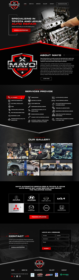 Web Design par Blue Sparrow pour Mayo Automotive LLC | Design : #32391848
