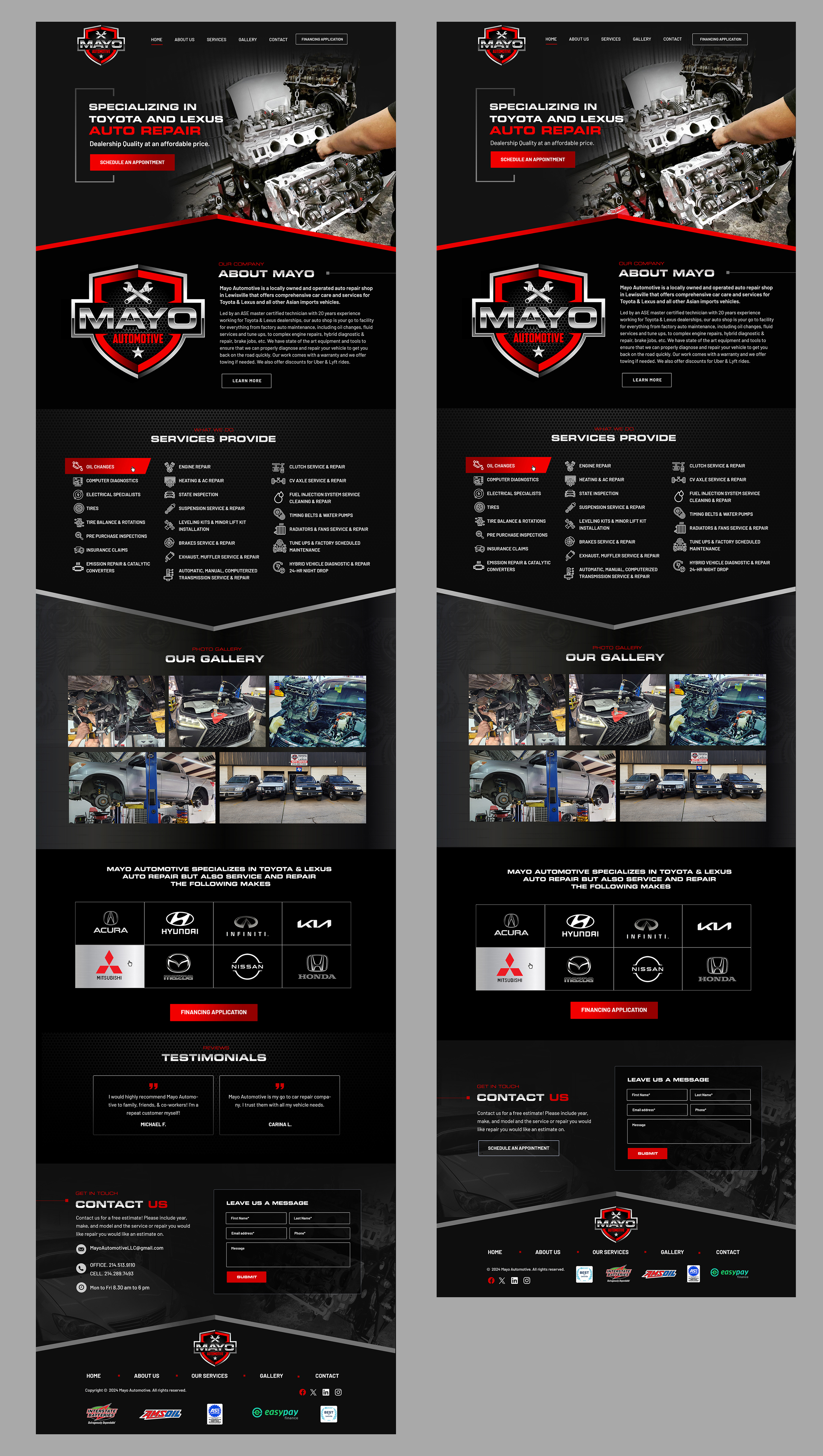 Diseño Web por Blue Sparrow para Mayo Automotive LLC | Diseño #32391863