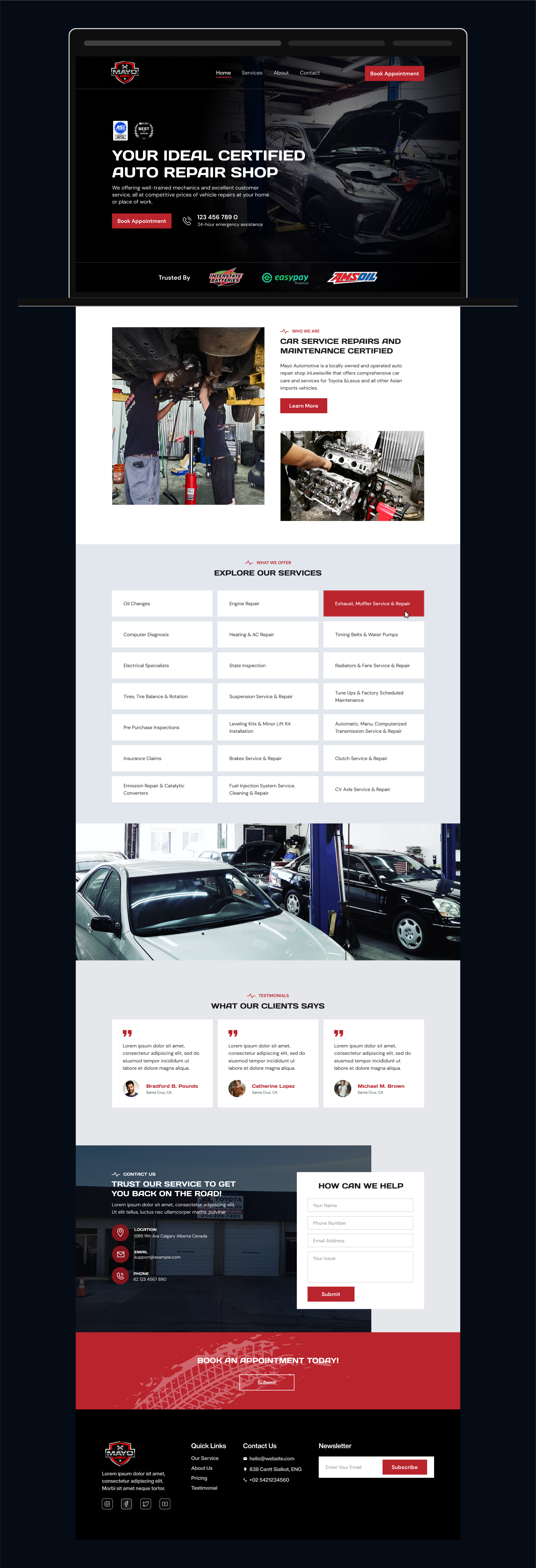 Web Design by Maansib for Mayo Automotive LLC | Design #32378493