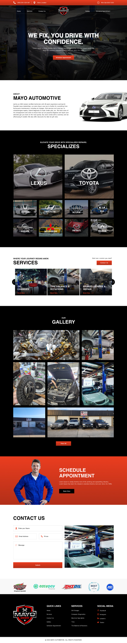 Web Design by Hafsa Fatymah for Mayo Automotive LLC | Design #32388392