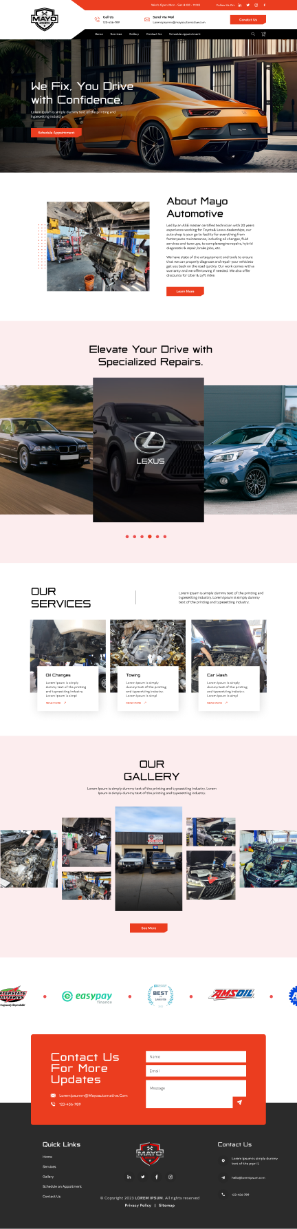 Web Design by Hafsa Fatymah for Mayo Automotive LLC | Design #32388395