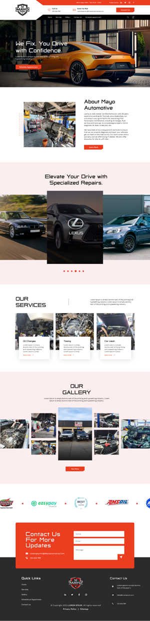 Web Design by Hafsa Fatymah for Mayo Automotive LLC | Design: #32388395