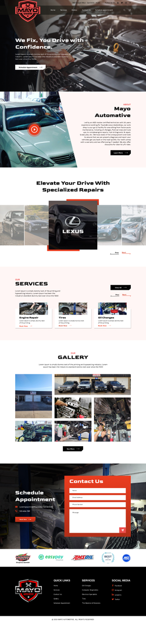 Web Design by Hafsa Fatymah for Mayo Automotive LLC | Design: #32389198