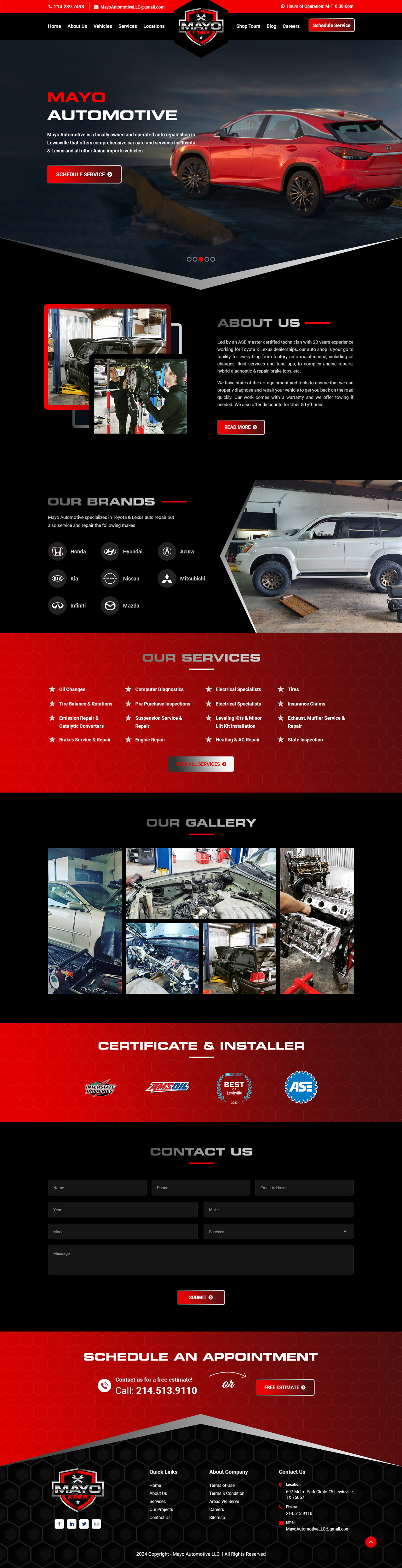 Web Design by Dreams Designs for Mayo Automotive LLC | Design #32336306