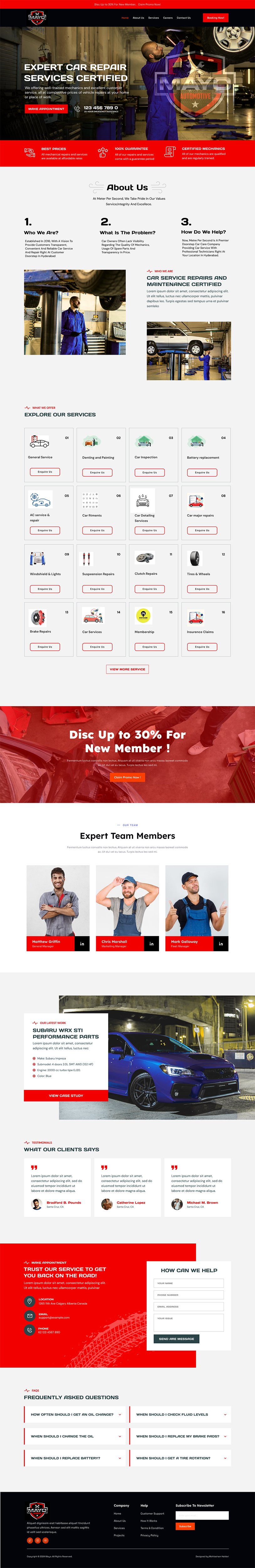 Web Design by Mohtasham H for Mayo Automotive LLC | Design #32344389