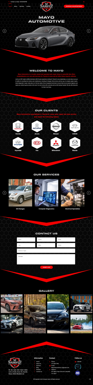 Web Design by pb for Mayo Automotive LLC | Design #32330134