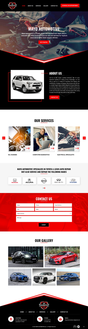 Web Design par pb pour Mayo Automotive LLC | Design : #32330138