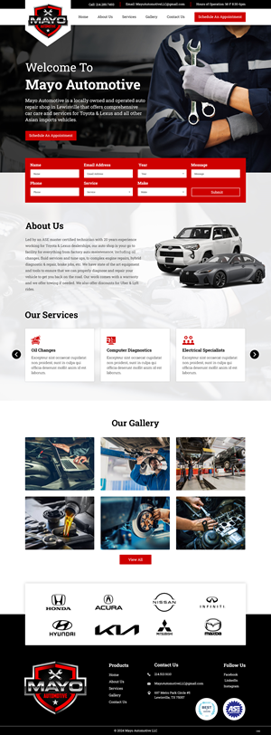 Web Design par pb pour Mayo Automotive LLC | Design : #32330149