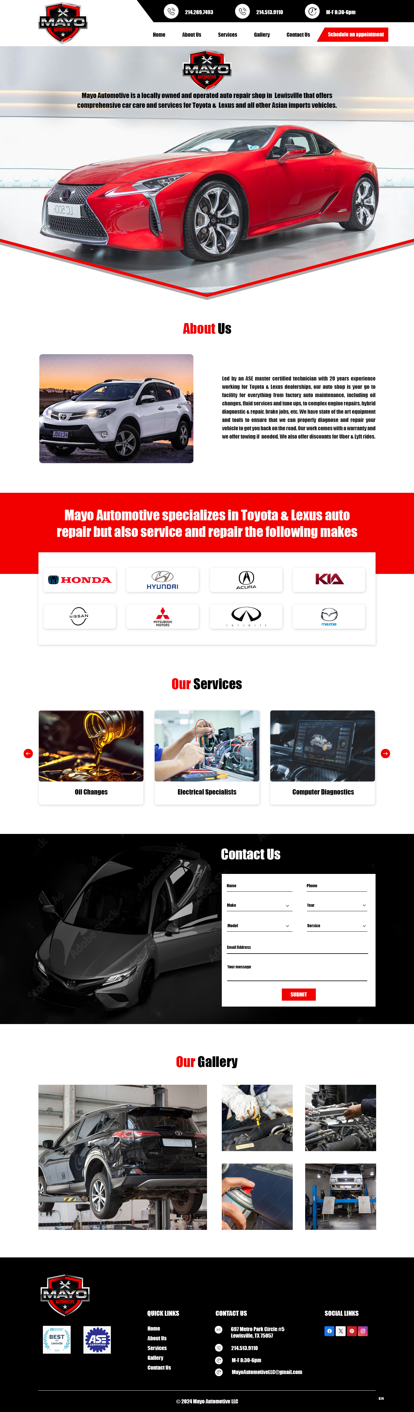 Web Design by pb for Mayo Automotive LLC | Design #32330153