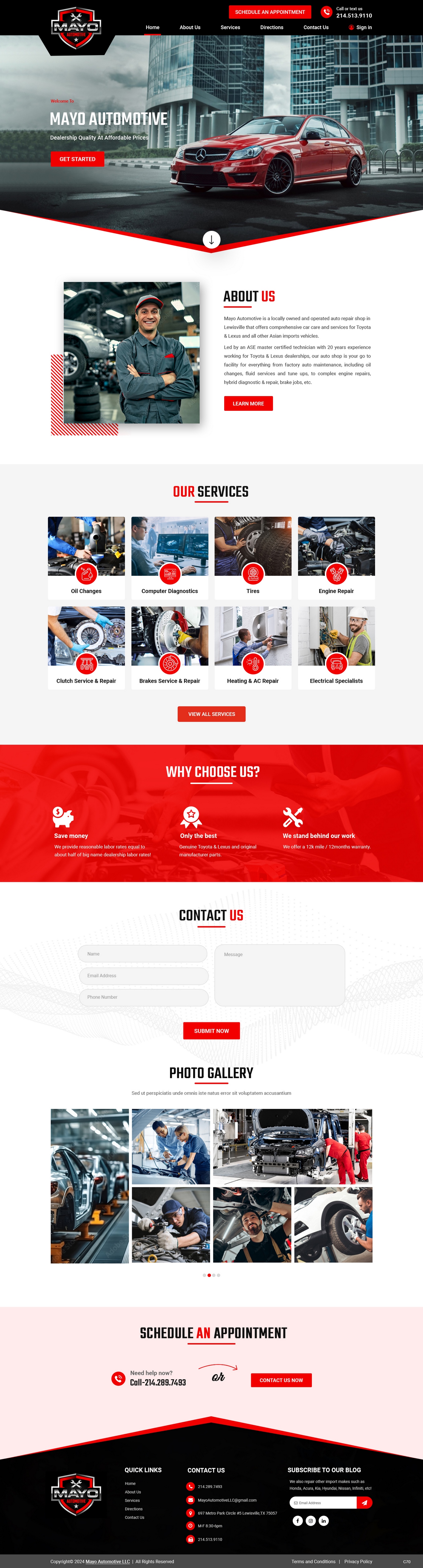 Web Design by pb for Mayo Automotive LLC | Design #32330155