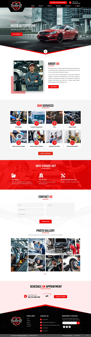 Web Design par pb pour Mayo Automotive LLC | Design : #32330155