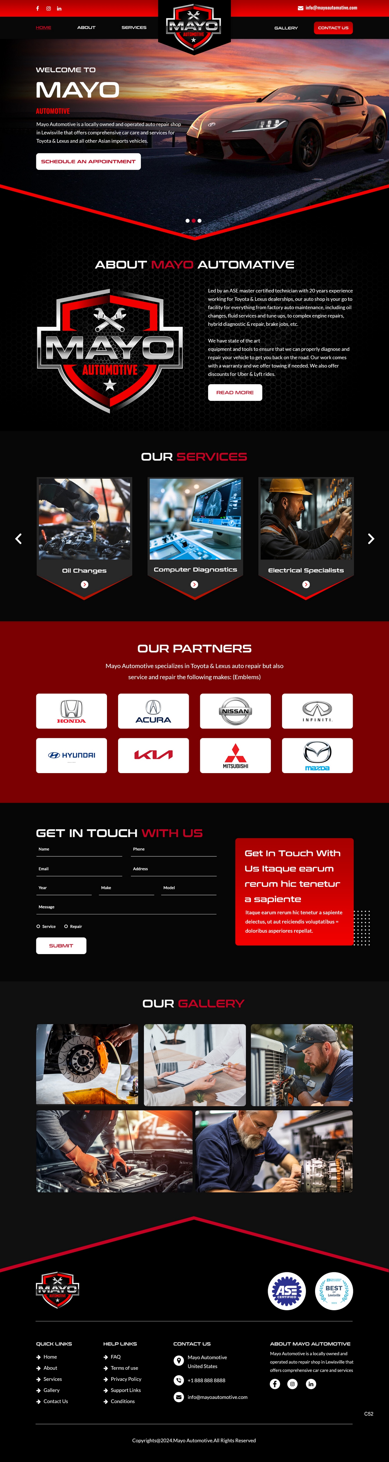 Web Design by pb for Mayo Automotive LLC | Design #32338022