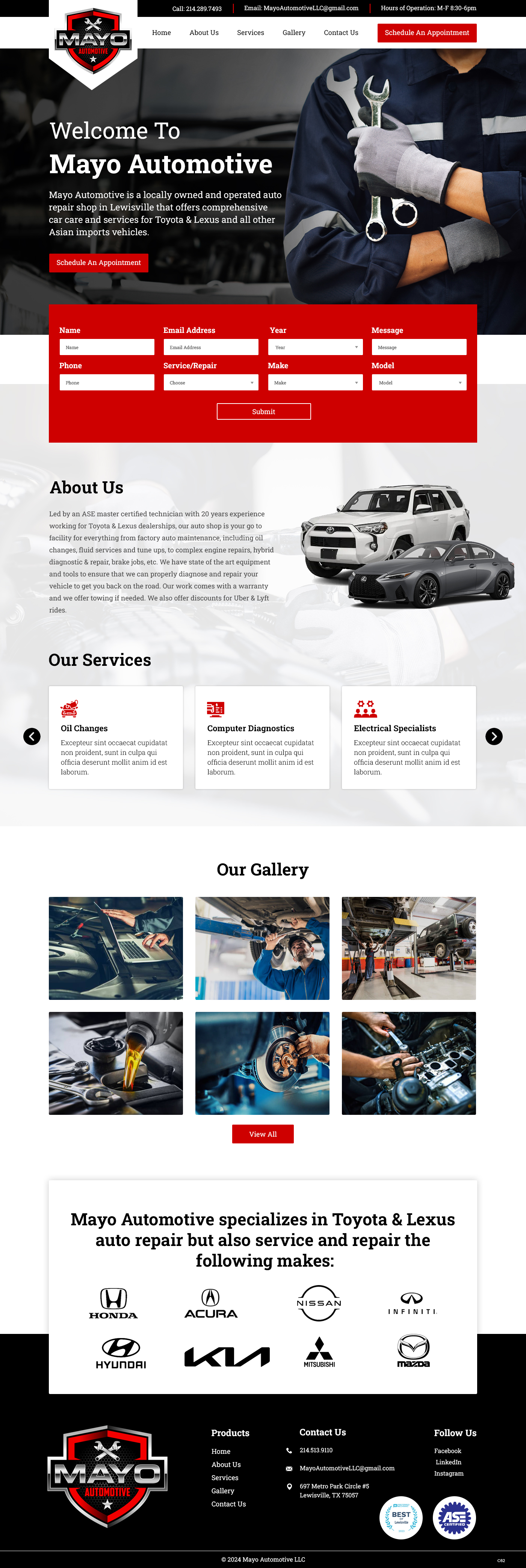 Web Design by pb for Mayo Automotive LLC | Design #32338023