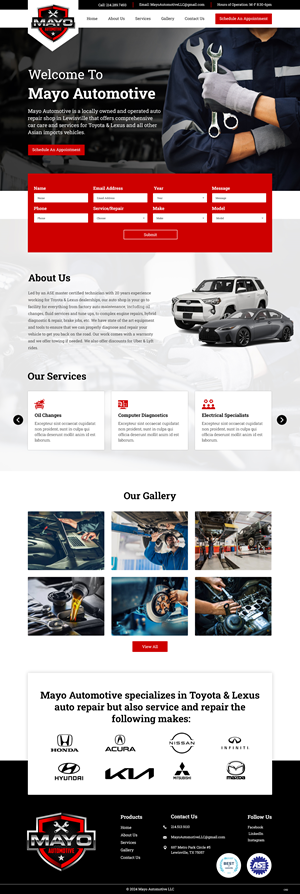Web Design by pb for Mayo Automotive LLC | Design: #32338023