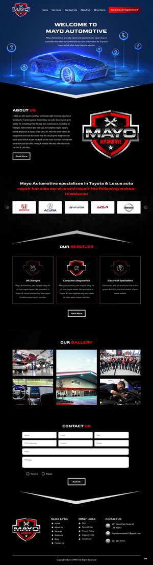Web Design par pb pour Mayo Automotive LLC | Design : #32338026
