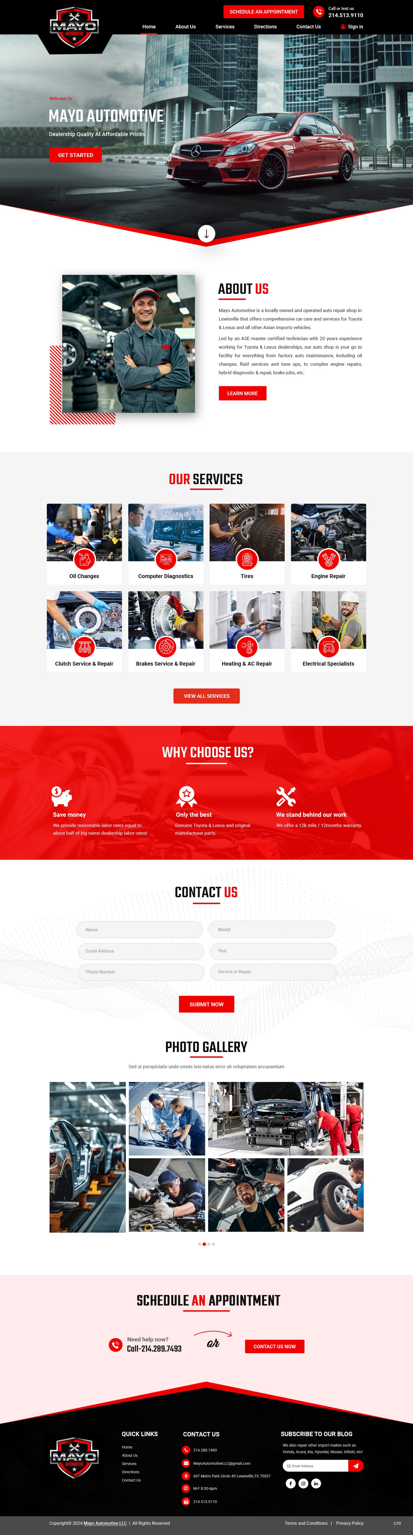 Web Design by pb for Mayo Automotive LLC | Design #32338030