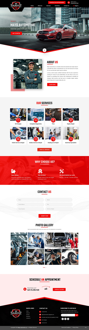 Web Design par pb pour Mayo Automotive LLC | Design : #32338030