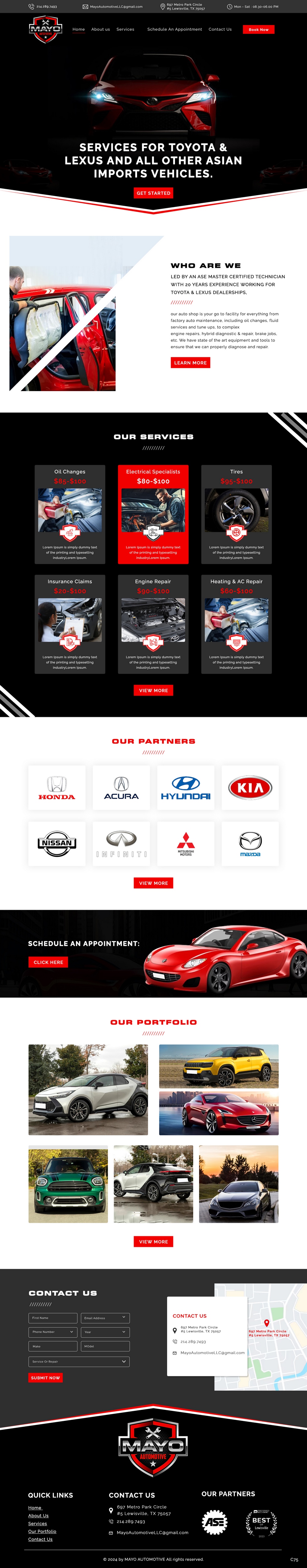 Web Design by pb for Mayo Automotive LLC | Design #32338031