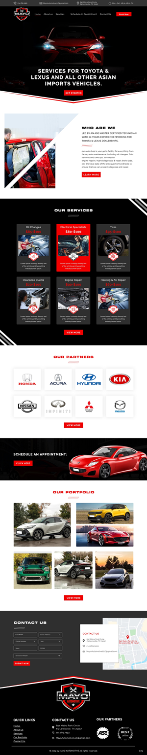 Web Design par pb pour Mayo Automotive LLC | Design : #32338031