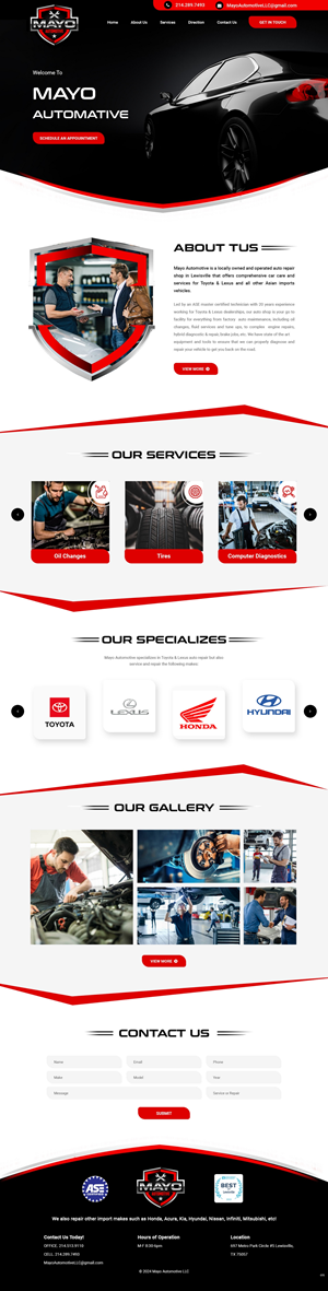 Web Design par pb pour Mayo Automotive LLC | Design : #32338032