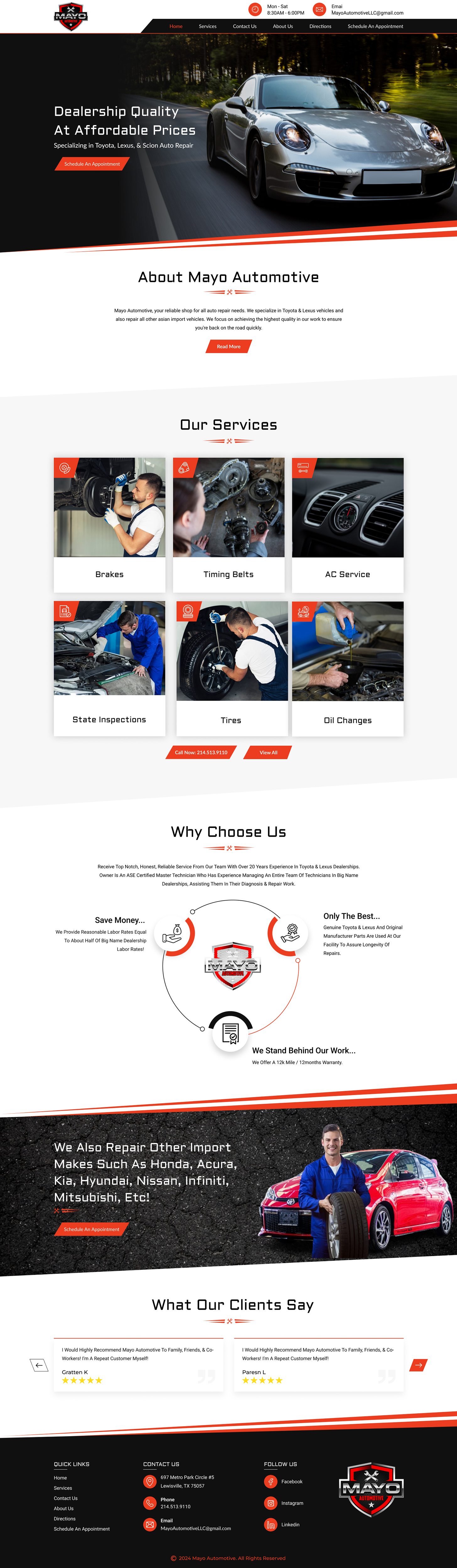 Web Design by Sbss for Mayo Automotive LLC | Design #32317843