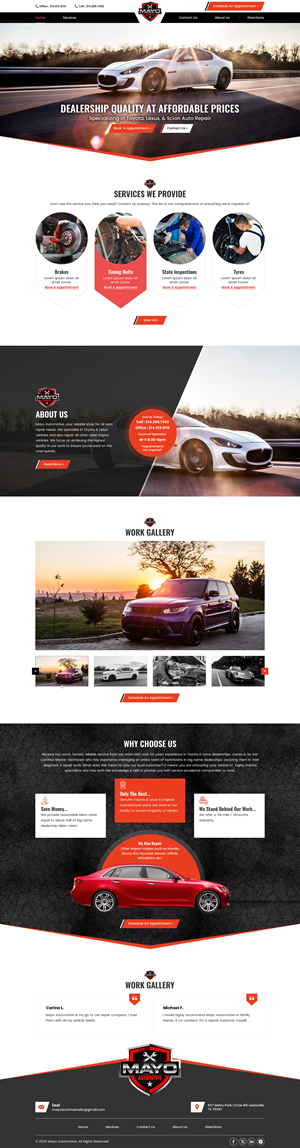 Diseño Web por Sbss para Mayo Automotive LLC | Diseño: #32319064