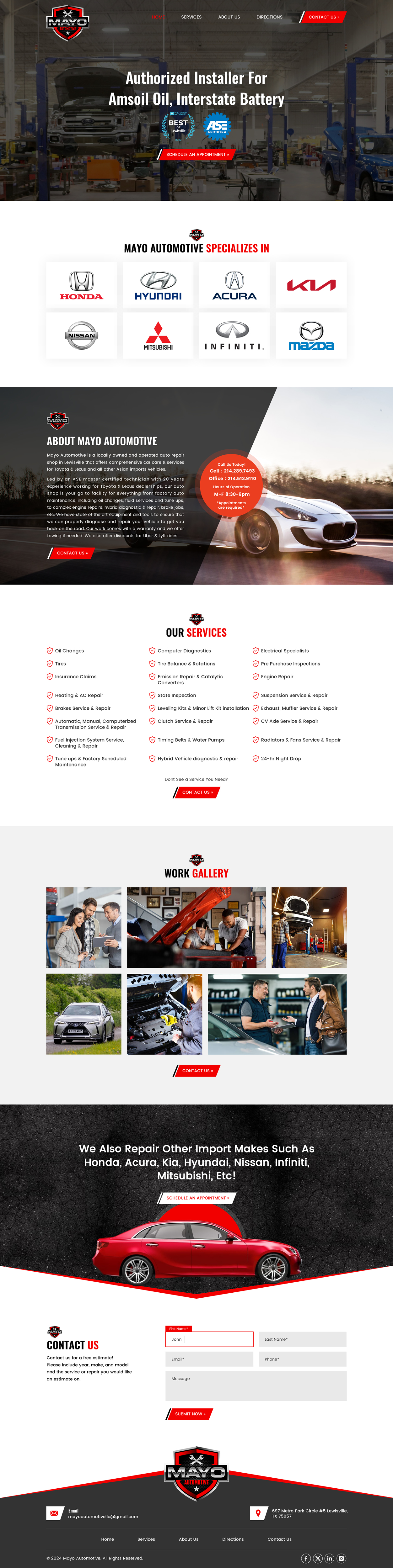 Web Design by Sbss for Mayo Automotive LLC | Design #32328890