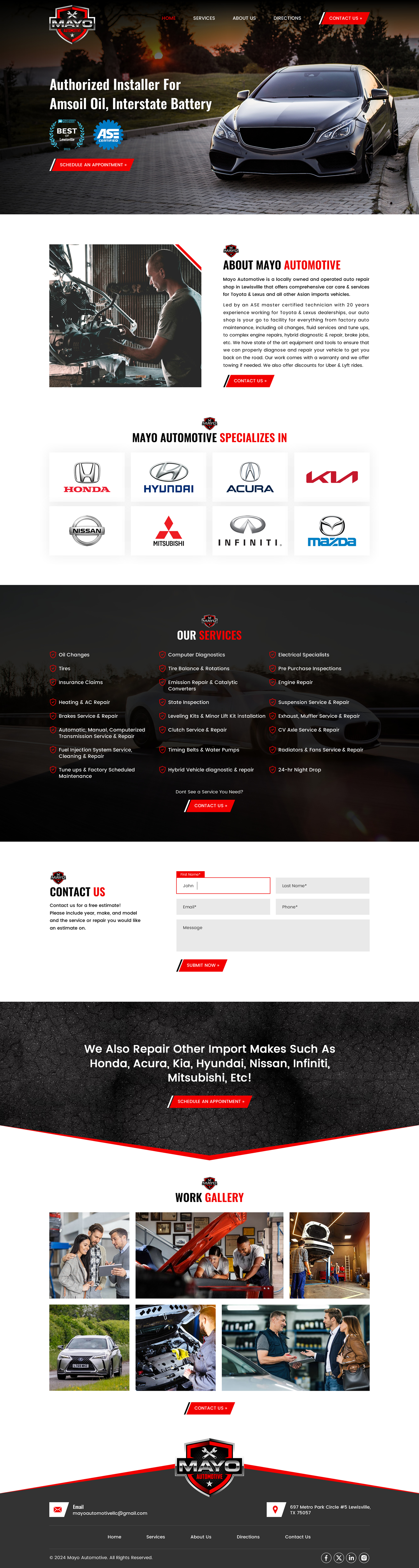 Web Design par Sbss pour Mayo Automotive LLC | Design #32328892