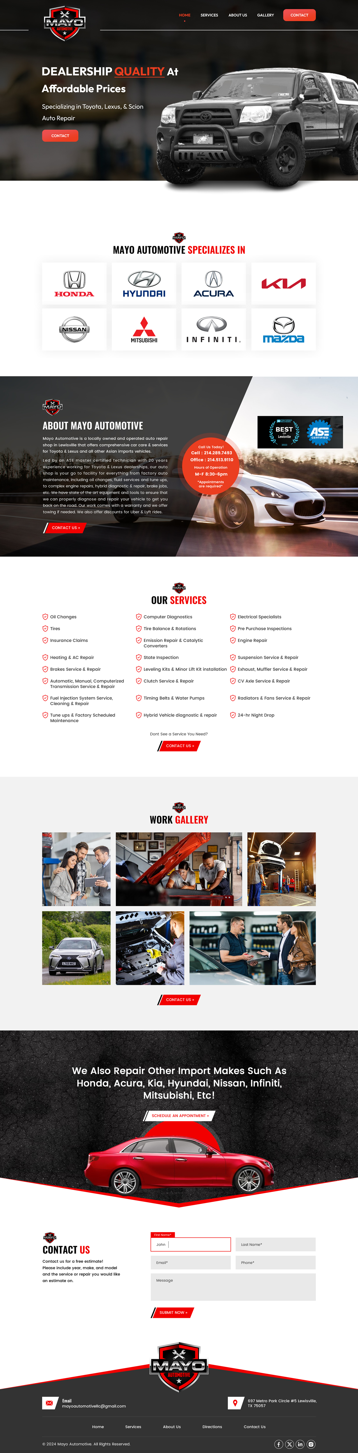 Web Design by Sbss for Mayo Automotive LLC | Design #32328894