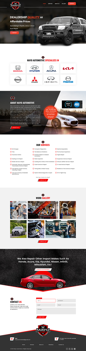 Web Design par Sbss pour Mayo Automotive LLC | Design : #32328894