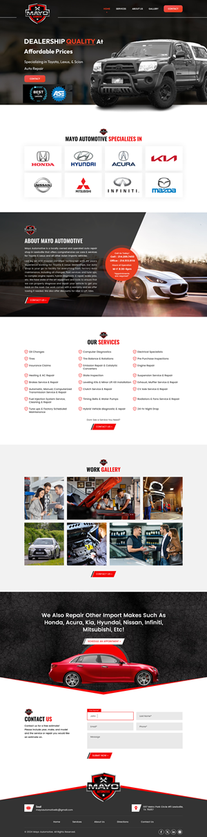 Web Design par Sbss pour Mayo Automotive LLC | Design : #32328895