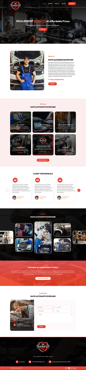 Web Design par Sbss pour Mayo Automotive LLC | Design : #32329650