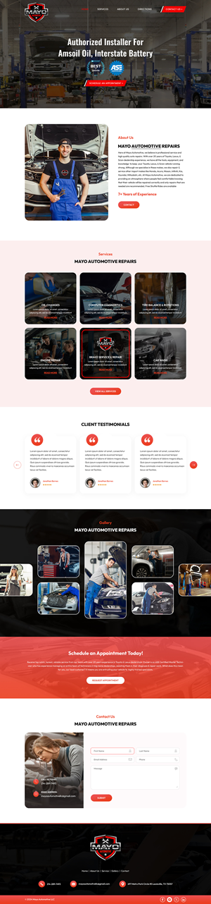 Web Design par Sbss pour Mayo Automotive LLC | Design : #32329916