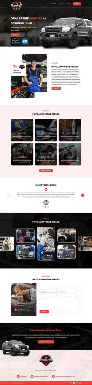 Web Design par Sbss pour Mayo Automotive LLC | Design : #32329917