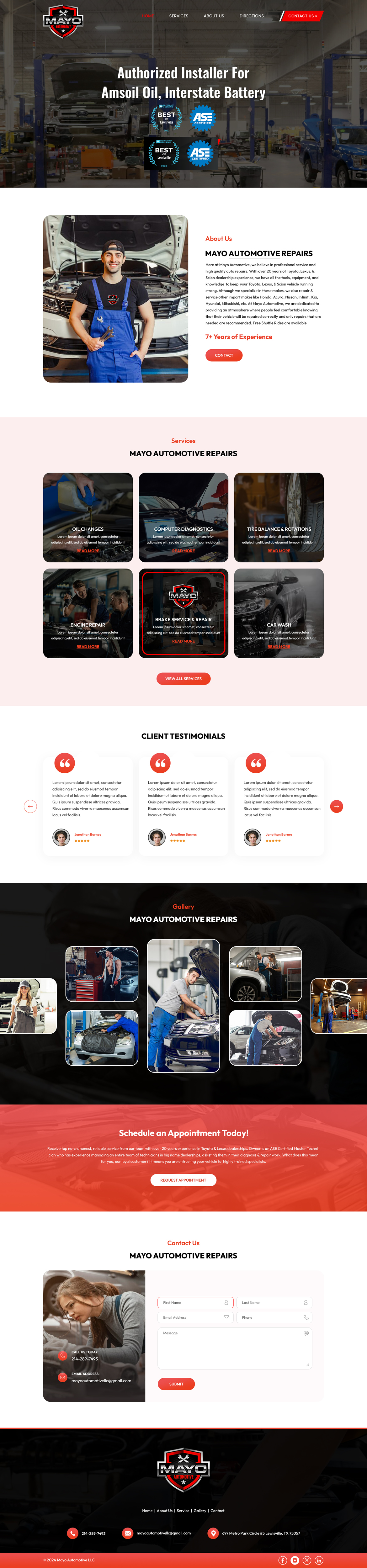 Web Design by Sbss for Mayo Automotive LLC | Design #32329918