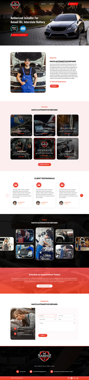 Web Design par Sbss pour Mayo Automotive LLC | Design : #32329920