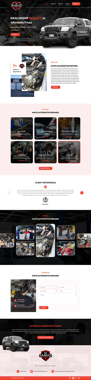 Web Design par Sbss pour Mayo Automotive LLC | Design : #32352158