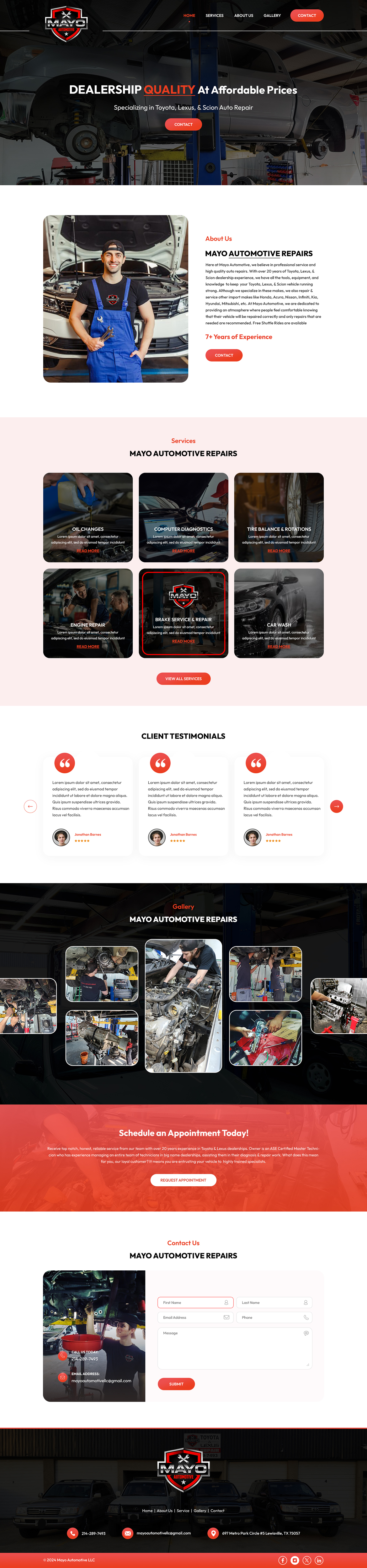 Web Design by Sbss for Mayo Automotive LLC | Design #32352159