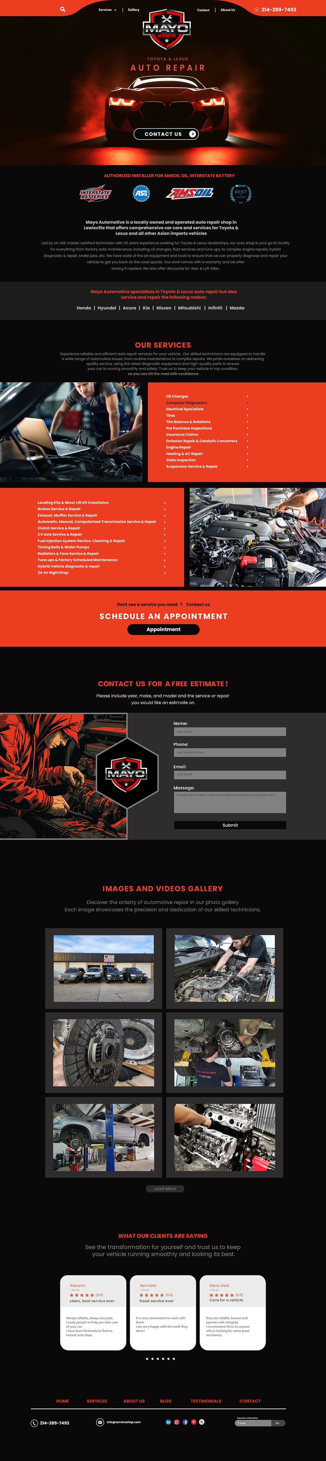 Web Design by Detempo for Mayo Automotive LLC | Design #32349250