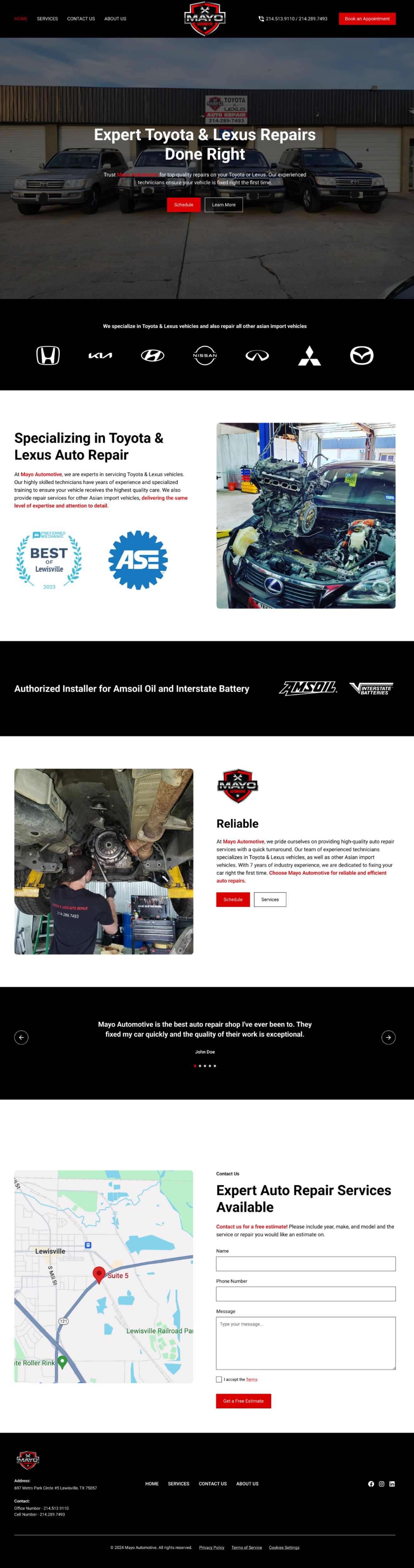 Web Design by Lain Des for Mayo Automotive LLC | Design #32346340