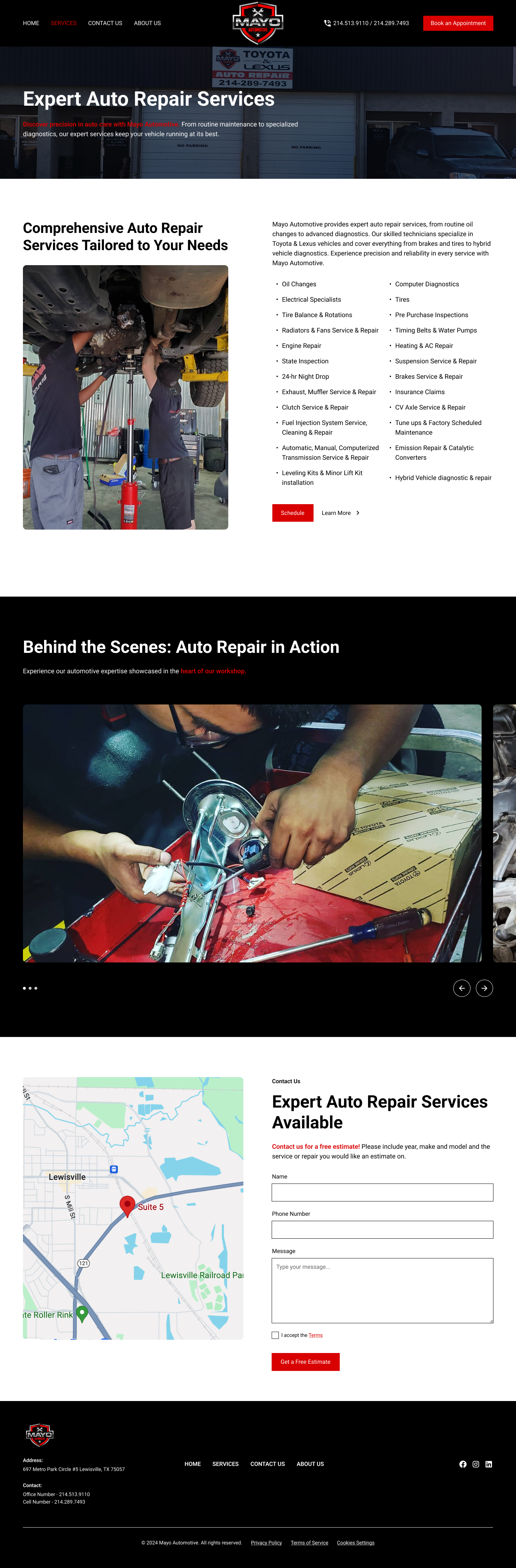 Web Design by Lain Des for Mayo Automotive LLC | Design #32346341