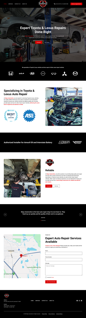 Web Design by Lain Des for Mayo Automotive LLC | Design #32346403