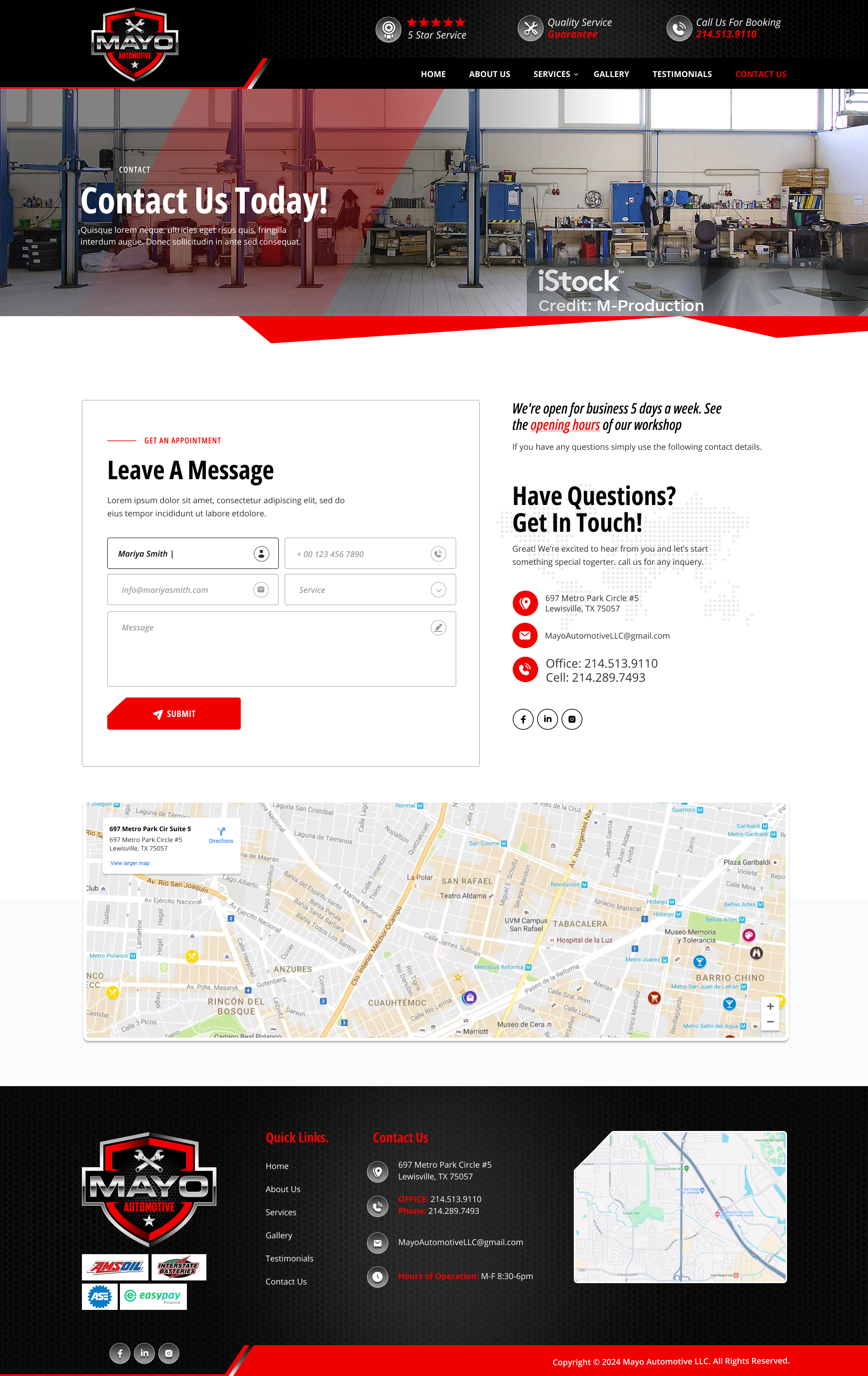 Web Design by Soma.Debnath for Mayo Automotive LLC | Design #32380541