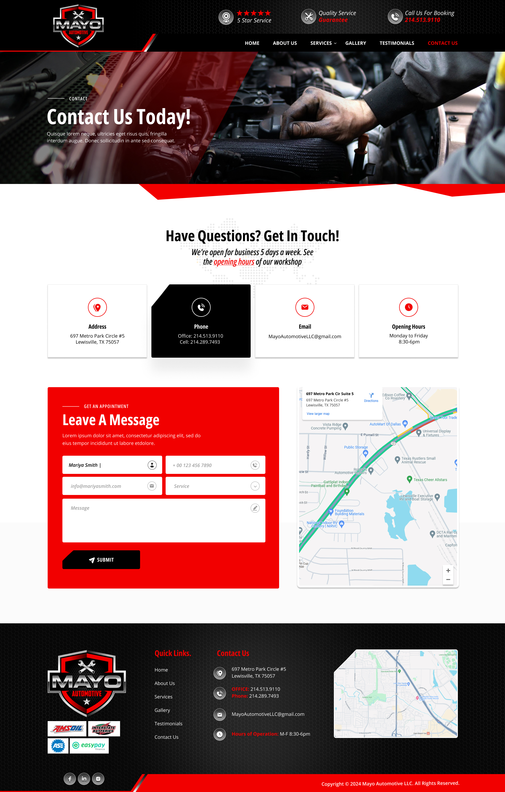 Web Design by Soma.Debnath for Mayo Automotive LLC | Design #32391194
