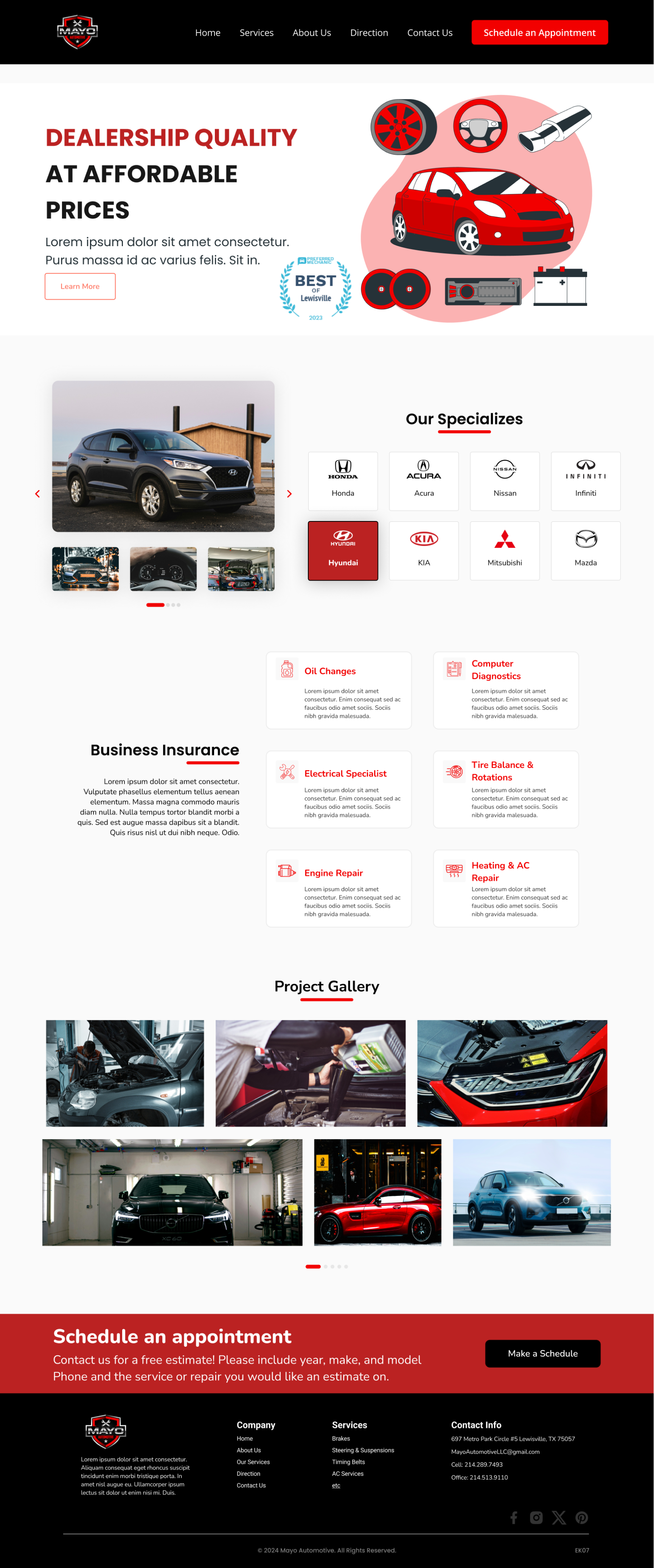 Web Design by Taufik H for Mayo Automotive LLC | Design #32340172