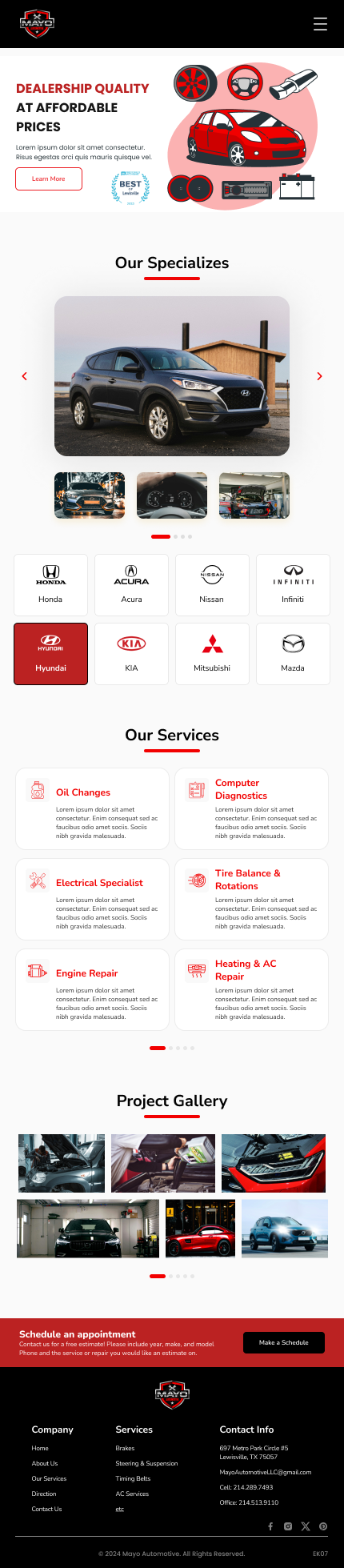 Web Design by Taufik H for Mayo Automotive LLC | Design #32340173