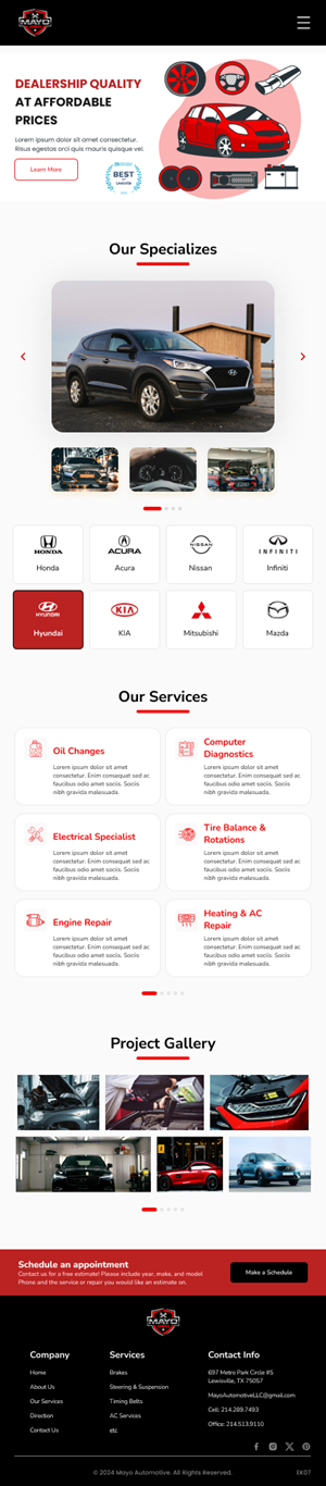 Diseño Web por Taufik H para Mayo Automotive LLC | Diseño: #32340173